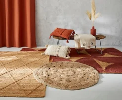 Deko & Co Tapis de salon rond en jute Structure ø90 cm* Tapis Jute Et Naturel