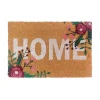 Outlet Ornami Tapis d'entrée antidérapant en fibre de coco fleuri " Home " vert L.60 x l.40cm
