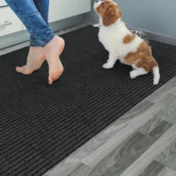 Décoweb Tapis d'entrée côtelé antisalissures & antidérapant - 1er prix - Anthracite - Rouleau de 2m x 2m* Tapis D'Entrée Et Paillasson