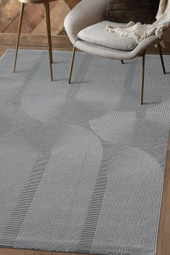 Clearance The Carpet Tapis design salon Moderne Art Curve Durable, Gris, 80 x 150 cm - LIMA