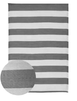Dylrev Tapis d'extérieur tissé à rayures gris et blanc L.230 x l.160 cm,* Tapis Extérieur
