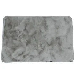 Clearance Ornami Tapis effet fourrure ultra doux gris L.90 x l.60cm