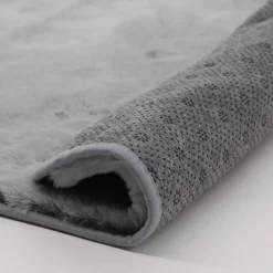 Clearance Ornami Tapis effet fourrure ultra doux gris L.90 x l.60cm