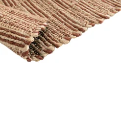 GoodHome Tapis effet tissé Melua tissage à plat L.160 x L.230cm naturel et terracotta* Tapis Intérieur|Tapis Jute Et Naturel