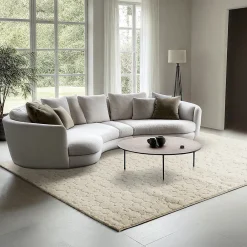 Clearance The Carpet Tapis Elisa design pierres, Crème, 80 x 150 cm