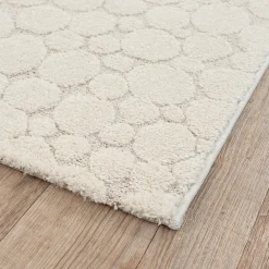 Clearance The Carpet Tapis Elisa design pierres, Crème, 80 x 150 cm