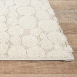 Clearance The Carpet Tapis Elisa design pierres, Crème, 80 x 150 cm
