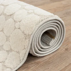 Clearance The Carpet Tapis Elisa design pierres, Crème, 80 x 150 cm