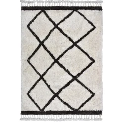 Deko & Co Tapis en coton tufté berbère Calà blanc et gris L.230 x l.160cm Deko&co* Tapis Persan Et Berbère