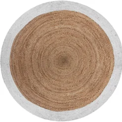 Outlet Atmosphera Créateur D'Intérieur Tapis en jute bord blanc D120 cm - Atmosphera