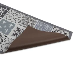 Best IDMarket Tapis en vinyle effet carreaux de ciment noir et blanc 66 x 160 cm