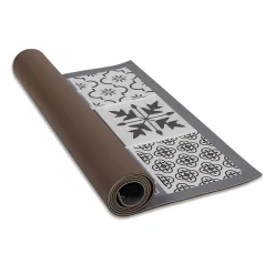 Best IDMarket Tapis en vinyle effet carreaux de ciment noir et blanc 66 x 160 cm