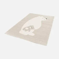 Sweeek Tapis enfant beige / crème 120 x 170cm. tapis intérieur oursons. poils ras*Enfant Tapis Pour Chambre D'Enfant