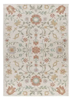 Atticgo Tapis extérieur beige / multicolore rectangulaire motifs floraux 200x290 cm SAMARA* Tapis Extérieur