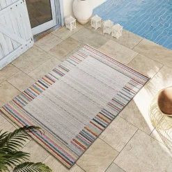 Atticgo Tapis extérieur multicolore rectangulaire géométrique 160x230 cm SAMARA* Tapis Extérieur
