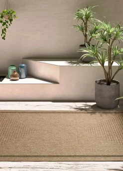 Atticgo Tapis extérieur naturel rectangulaire effet jute 200x290 cm ACRA* Tapis Extérieur