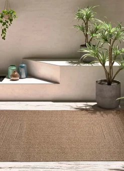 Atticgo Tapis extérieur naturel rectangulaire effet jute 120x170 cm ACRA* Tapis Extérieur