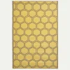 Sale Homescapes Tapis extérieur terrasse réversible - Tapis de jardin imperméable résistant UV - Nid d'abeille - Jaune - 180x120 cm -