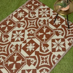 Online Homescapes Tapis extérieur terrasse réversible - Tapis de jardin imperméable et résistant UV - Marron - 182x122 cm -