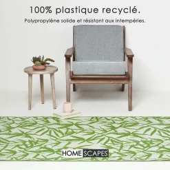 Best Homescapes Tapis extérieur terrasse réversible - Tapis de jardin imperméable et résistant UV - Zena - Vert - 150x240 cm -