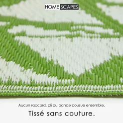 Best Homescapes Tapis extérieur terrasse réversible - Tapis de jardin imperméable et résistant UV - Zena - Vert - 150x240 cm -