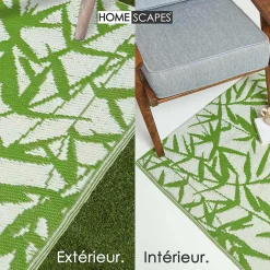 Best Homescapes Tapis extérieur terrasse réversible - Tapis de jardin imperméable et résistant UV - Zena - Vert - 150x240 cm -