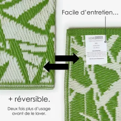 Best Homescapes Tapis extérieur terrasse réversible - Tapis de jardin imperméable et résistant UV - Zena - Vert - 150x240 cm -