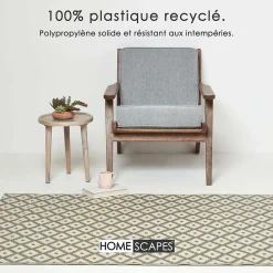 Best Homescapes Tapis extérieur terrasse réversible - Tapis de jardin imperméable et résistant UV - May - Gris - 150x240 cm -