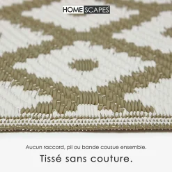 Best Homescapes Tapis extérieur terrasse réversible - Tapis de jardin imperméable et résistant UV - May - Gris - 150x240 cm -