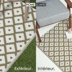 Best Homescapes Tapis extérieur terrasse réversible - Tapis de jardin imperméable et résistant UV - May - Gris - 150x240 cm -