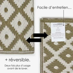 Best Homescapes Tapis extérieur terrasse réversible - Tapis de jardin imperméable et résistant UV - May - Gris - 150x240 cm -