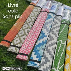 Best Homescapes Tapis extérieur terrasse réversible - Tapis de jardin imperméable et résistant UV - May - Gris - 150x240 cm -