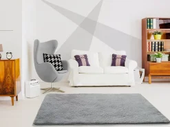 Best Atticgo Tapis intérieur argent rectangulaire shaggy uni 140x200 cm ALPACA