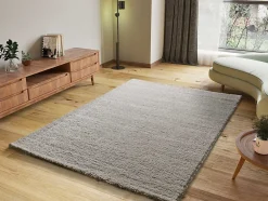 Atticgo Tapis intérieur argent rectangulaire shaggy uni 60x120 cm ATLAS* Tapis Uni