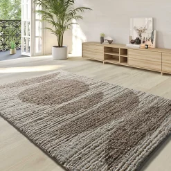 Atticgo Tapis intérieur beige rectangulaire scandinave 140x200 cm LIMA* Tapis Persan Et Berbère
