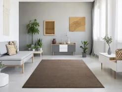 Atticgo Tapis intérieur beige rectangulaire uni 140x200 cm MONTANA* Tapis Uni