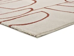 Atticgo Tapis intérieur beige / cuivre rectangulaire géométrique 133x190 cm BERUTI