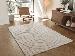 Atticgo Tapis intérieur blanc rectangulaire scandinave 80x150 cm SNOWY* Tapis Persan Et Berbère
