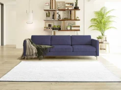 Atticgo Tapis intérieur blanc rectangulaire uni 80x150 cm CORALINE* Tapis Uni