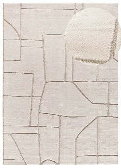 Best Atticgo Tapis intérieur blanc rectangulaire scandinave avec relief 160x230 cm DIENA