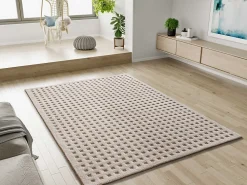 Atticgo Tapis intérieur blanc rectangulaire scandinave avec relief 120x170 cm DIENA* Tapis Persan Et Berbère