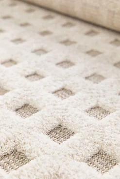 Atticgo Tapis intérieur blanc rectangulaire scandinave avec relief 120x170 cm DIENA* Tapis Persan Et Berbère