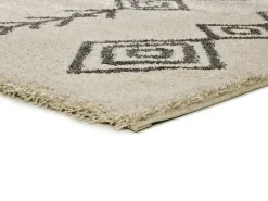 Atticgo Tapis intérieur blanc rectangulaire shaggy ethnique 80x150 cm ATLAS* Tapis Persan Et Berbère