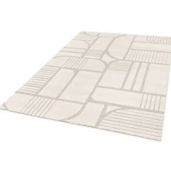 Atticgo Tapis intérieur blanc rectangulaire scandinave 120x170 cm SNOWY* Tapis Persan Et Berbère