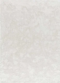Atticgo Tapis intérieur blanc rectangulaire shaggy uni 80x150 cm ROMA* Tapis Pour Chambre