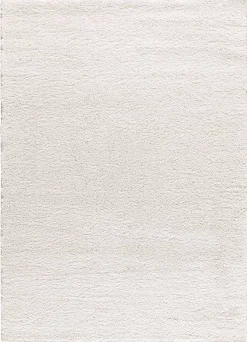 Outlet Atticgo Tapis intérieur blanc rectangulaire shaggy uni 60x120 cm ATLAS