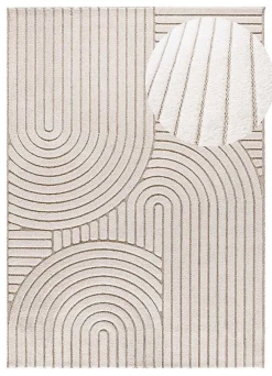 Atticgo Tapis intérieur blanc rectangulaire scandinave avec relief 80x150 cm DIENA* Tapis Persan Et Berbère
