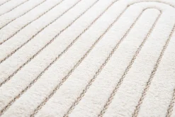 Atticgo Tapis intérieur blanc rectangulaire scandinave avec relief 80x150 cm DIENA* Tapis Persan Et Berbère