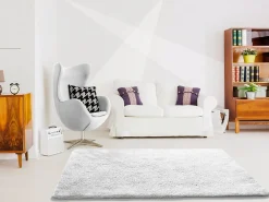 Discount Atticgo Tapis intérieur blanc rectangulaire shaggy uni 140x200 cm ALPACA