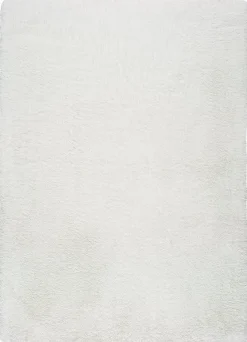 Discount Atticgo Tapis intérieur blanc rectangulaire shaggy uni 140x200 cm ALPACA